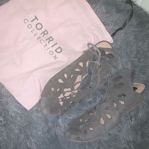 Size 13 Torrid Collection Lace Up Wedges Suede